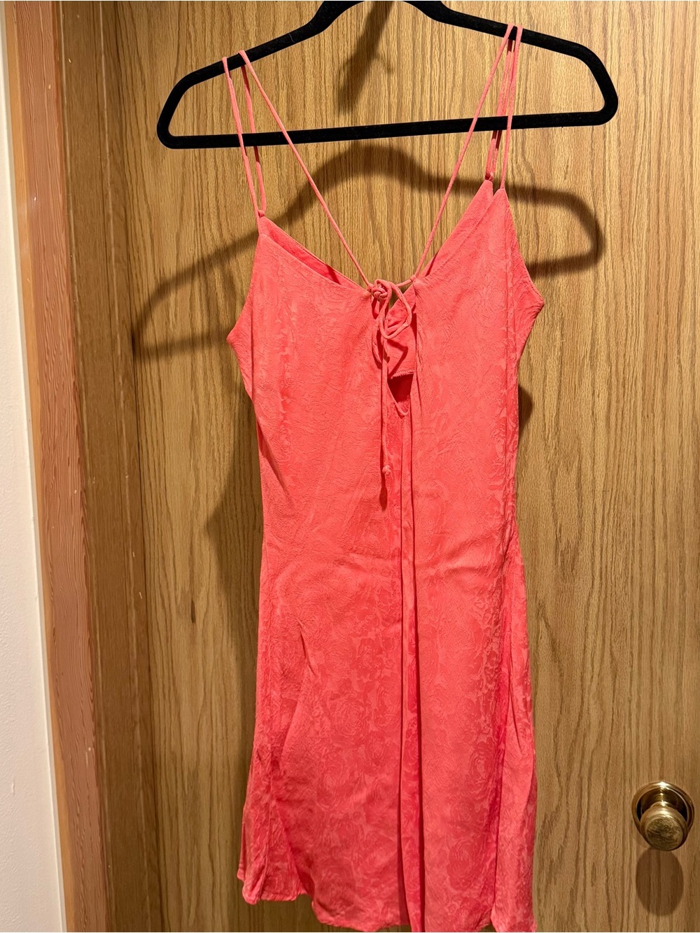 Zara Coral Pink Slip Dress with adjustable Spaghetti Straps